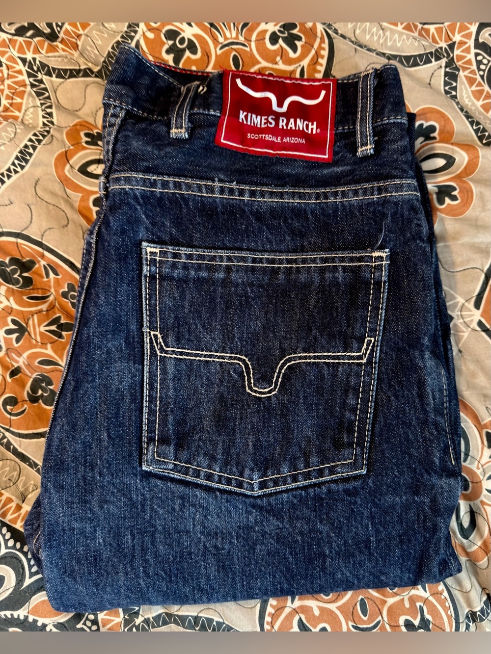 Pre-owned mens Kimes Ranch james  Indigo Straight Leg Jeans SIZE 32x34